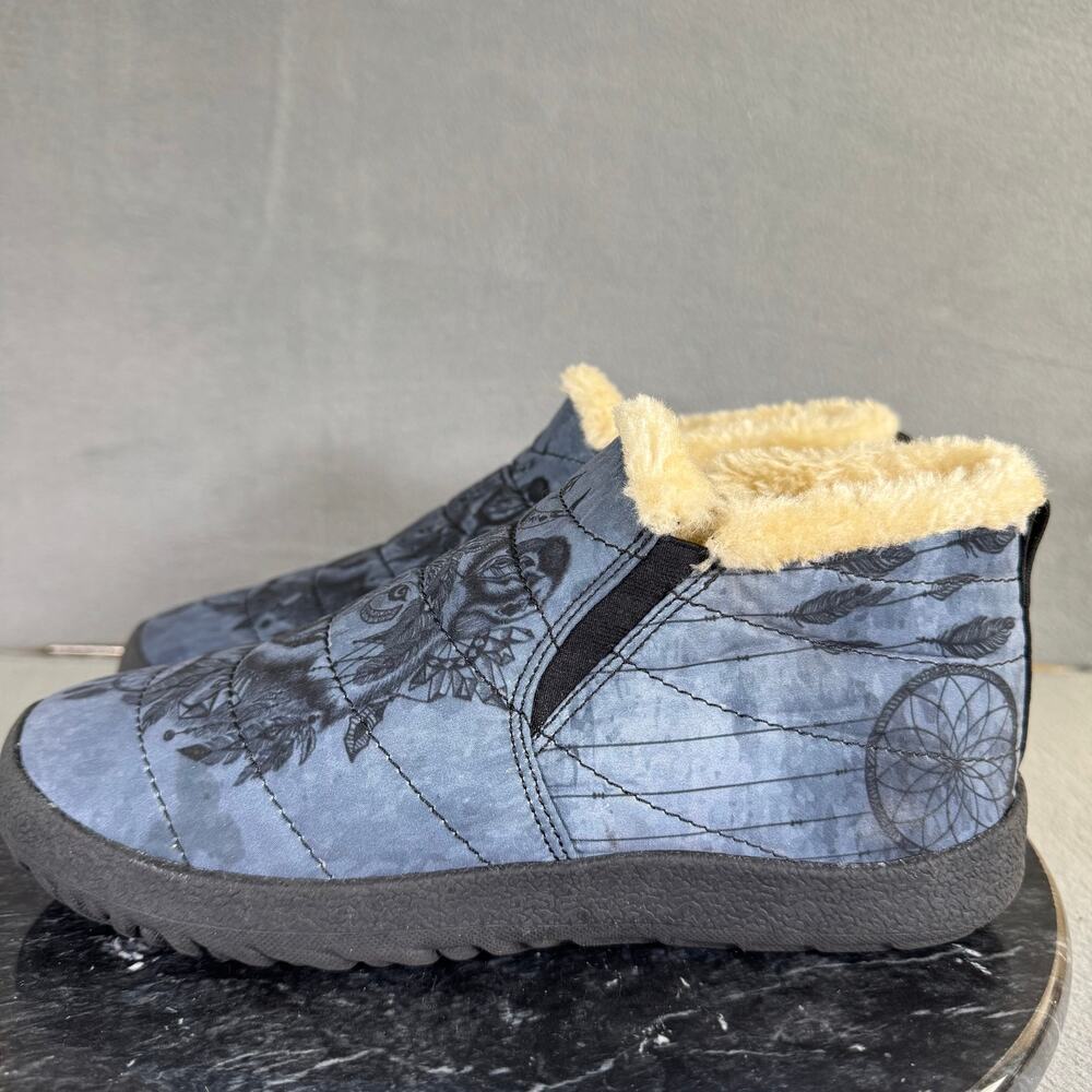 Yes‎ We Vibe Bohemian Wolf Blue Winter Sneakers Women’s Size 6 US
